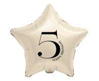 Foil Balloon 18" - Star with Number "5" (creamy)